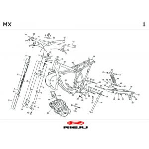 Ramka - Części kierownicy Rieju MX pomarańczowy 2000 2-suwowy