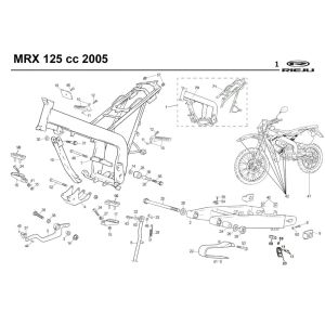 Ramka Rieju MRX 125 niebieska 2005 4-suwowa