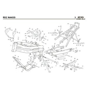 Ramka Rieju Rs2 Naked niebieski 2009 2-suwowy