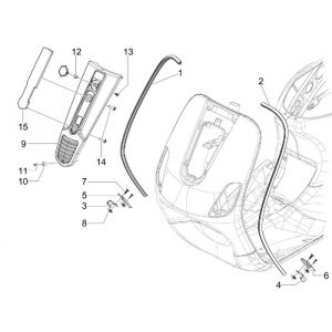 Ramka Vespa S 2-suwowy matowa czarna 85/B
