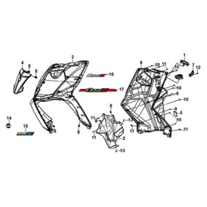 Front Cover - Front Inner Box Sym Orbit III 125i E5 Black (BK-007U)