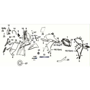 Front cover - inner box Sym Jet 14 125I LC E5 2021-2024 GRAY (GY-430C)