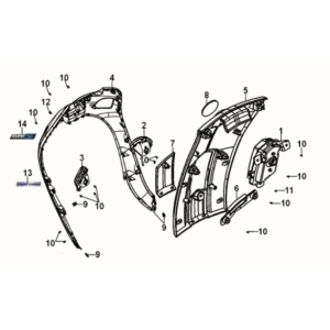 Front cover Sym Fiddle IV 125i LC ABS E5 2020-2021 BLACK (BK-7C)