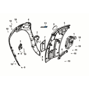 Obudowa przednia Sym Fiddle IV 50 E5 Czarna (BK-007U)