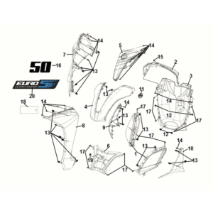 Obudowa przednia Sym Symphony ST 50 E5 Szara (GY-430C)