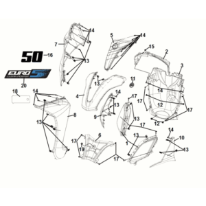 Obudowa przednia Sym Symphony ST 50 E5 Biała (WH-8028P)
