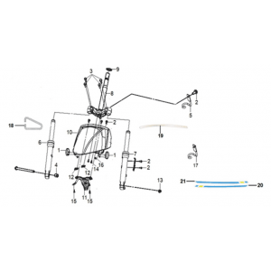 Widelec przedni Sym Mio 50I E5 Szary/Czarny (GY-7450U/BK-001C)