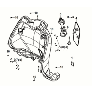 Front inner cover Sym Fiddle IV 125i AC CBS E5 2020-2021 WHITE (WH-8028P)