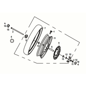 Front wheel Sym Jet 14 125I AC E5 2021-2024