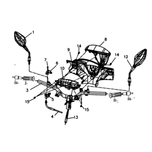 Pokrywa przepustnicze/blatu Sym Symphony ST 200I Czarny/Srebrna (BK-001C/S-882U)