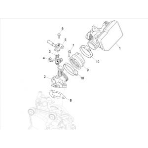 Korpus przepustnicy Vespa GTS 300 HPE 4T 4V IE ABS E4 2019 (EMEA)