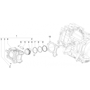 Piaggio Medley 150 4T IE ABS E4 2016-2020 (EMEA) grupa sworzni tłoka cylindra