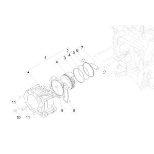 Siłownik grupowy Piaggio MP3 300 HPE/300 HPE SPORT E5 ABS 2020-2022 (EMEA)