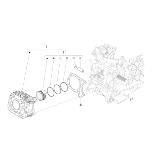 Cylinder - tłok - Sworzeń tłoka Vespa Sprint 4-suwowy 3-zaworowy (euro5 wtrysku IGET)