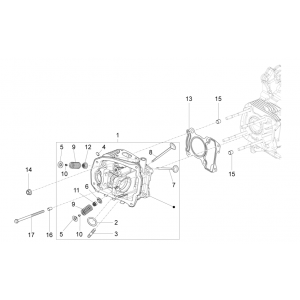 Głowica cylindra - Zawory Vespa Sprint 150 3V IE ABS Euro 3 2015