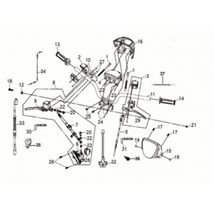 Kierownica Sym Mio 50I E5 Szary/Czarny (GY-7450U/BK-001C)