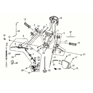 Kierownica Sym Mio 50I E5 Niebieski/Czarny (BU-280S/BK-001C)