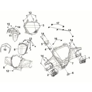 Handle Cover - Head Light Sym Symphony ST 125i LC E5 Grey (GY010U)
