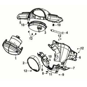 Pokrywa uchwytu reflektora Sym Fiddle IV 50 E5 Czarna (BK-007U)