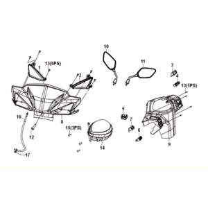 Pokrywa uchwytu Sym E-XPRO 45KM/H 2020-2021 Czerwona (R010CA)