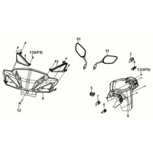 Handle Pipe - Handle Cover Sym Orbit III 125i E5 Black (BK-007U)
