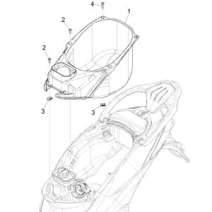 Piaggio Liberty 125 4-suwowy 3V IE ABS pudełko na kask (IGET Euro 5)