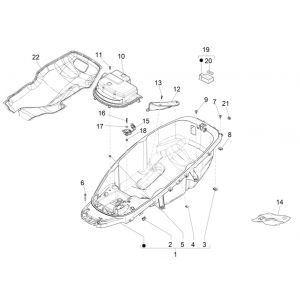 Pudełko na kask Piaggio MP3 300 ie E4 LT BUSINESS - SPORT NOABS-ABS 2016 - 2018 (EMEA)