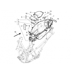 Pudełko na kask Piaggio Beverly 350 E3 Sport Touring 2013-2014