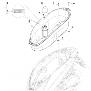 Pudełko na kask Piaggio Medley 150 4T IE ABS E4 2016-2020 (EMEA)