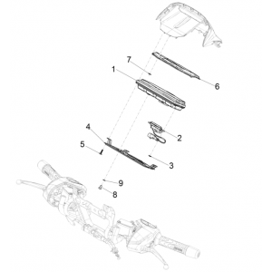 Grupa instrumentów - Cruscotto Piaggio Beverly 300 4T 4V HPE ABS E5 2021-2022 (EMEA)