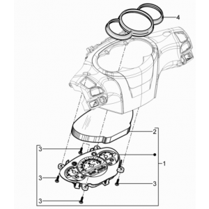Grupa instrumentów - Cruscotto Piaggio Beverly 125 RST 4T 4V IE E3 2010-2015 (EMEA)