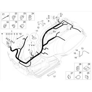 Wiązka przewodów Vespa GTS 300 HPE 4T 4V IE ABS E4 2019 (EMEA)