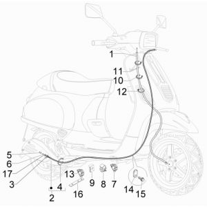 Przewody Vespa S 45km 4-suwowy 4-zawór