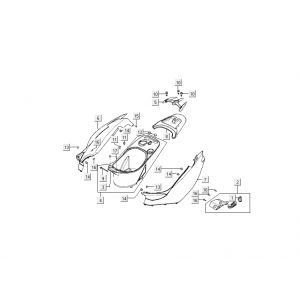 kapdels-tył Kymco Super9 ac o.m 2-suwowy matowy czarny żółty