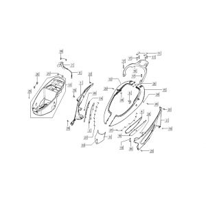 Okapy tylne Kymco BW LC 2-suwowy srebrny