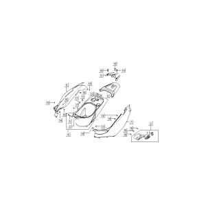 Okapy Tylne Kymco Super9 AC 2-suwowy Nm Srebrny - Czarny
