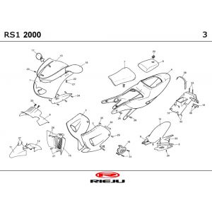 Kaptur Rieju Rs1 szary mat 2002 2-suwowy