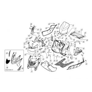przednia środkowa czapka Kymco Grand Dink 2-suwowy Srebrny