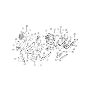 Przód+środkowy Kymco BW LC 2-suwowy srebrny