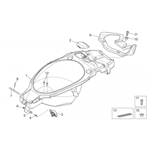 Okapy tylne II Aprilia SR 50 H2O ie+carb 2004-2009