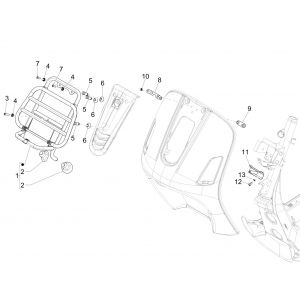 Vespa GTS 125 4-suwowy IE ABS Euro4 przedni bagażnik 2016-2018