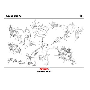 Chłodzenie- Zbiornik paliwa- Wydech Rieju SMX pro czarny 2004 2-suwowy