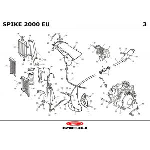 Chłodzenie- zbiornik paliwa- wydechowy Rieju Spike niebieski 2001 2-suwowy