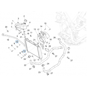 Piaggio Beverly 300 4T 4V HPE ABS E5 2021-2022 Układ chłodzenia (EMEA)
