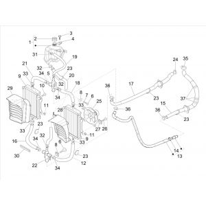 Układ chłodzenia Vespa GTS 300 HPE 4T 4V IE ABS E4 2019 (EMEA)