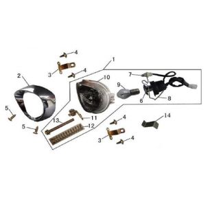 Lampa przedni AGM LX czarna