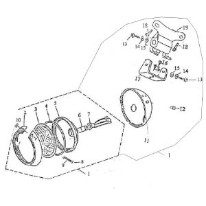 Lampa przednia Benzhou Retro czarna kremowa