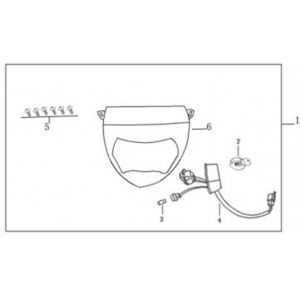 Lampa przednia Benzhou YY80T-18 YY50QT (-18) czarna
