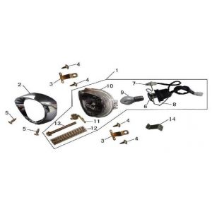 Lampa przednia China GT szampan
