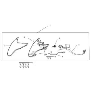 Reflektor China R8 płaski matowy antracyt